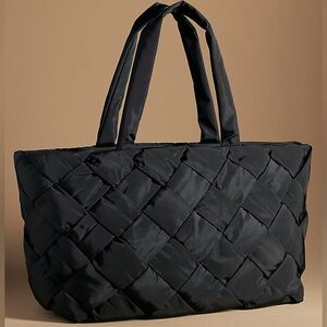 Anthropologie Urban Originals Holiday Essential Woven Tote Black Color